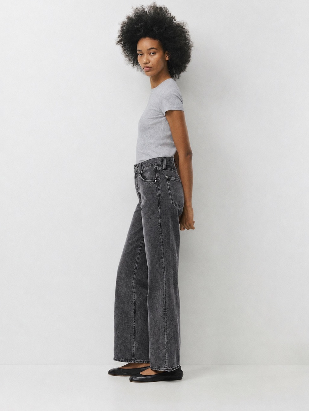 Aritzia Denim Forum Washed Black High-Rise Wide Leg Jeans